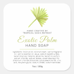 Savon de beauté étiquette palme tropicale logo ou 