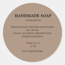 savon simple étiquette de produit pour ingrédients