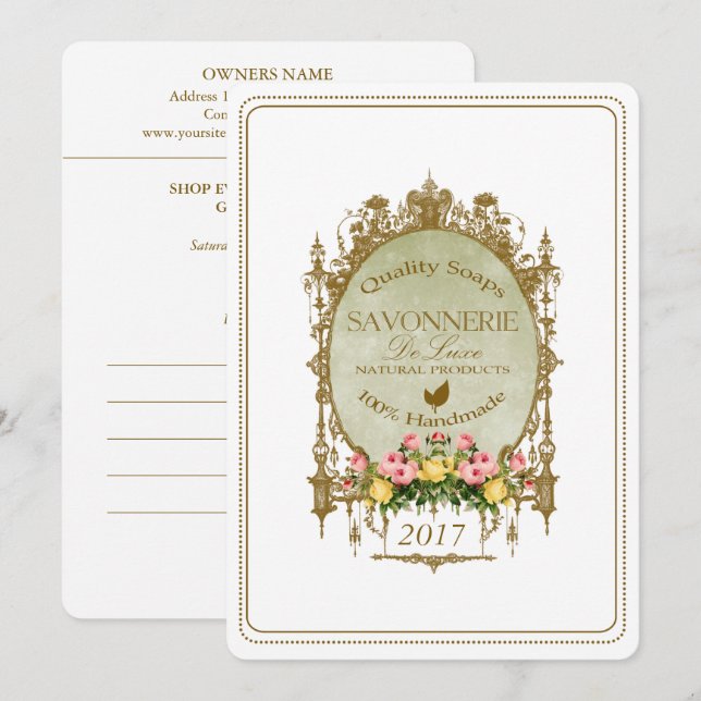 SAVONNERIE ~ Carte d'invitation (Devant / Derrière)