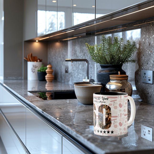 Savoring 60 years Photo Collage Mug - Nom personna (Créateur téléchargé)