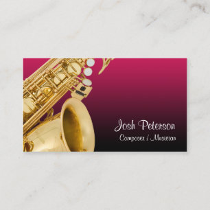 Saxaphone Red Gradient Carte de visite