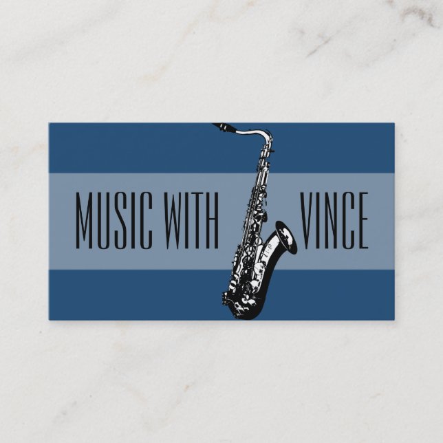 Saxophone Instructeur Music Studio Carte de visite (Devant)