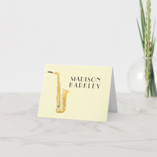 Saxophone Musician Band Teacher Note Card (Devant)