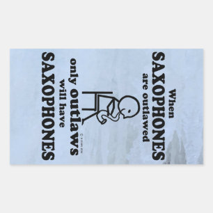 Saxophones Interdit Sticker Rectangulaire