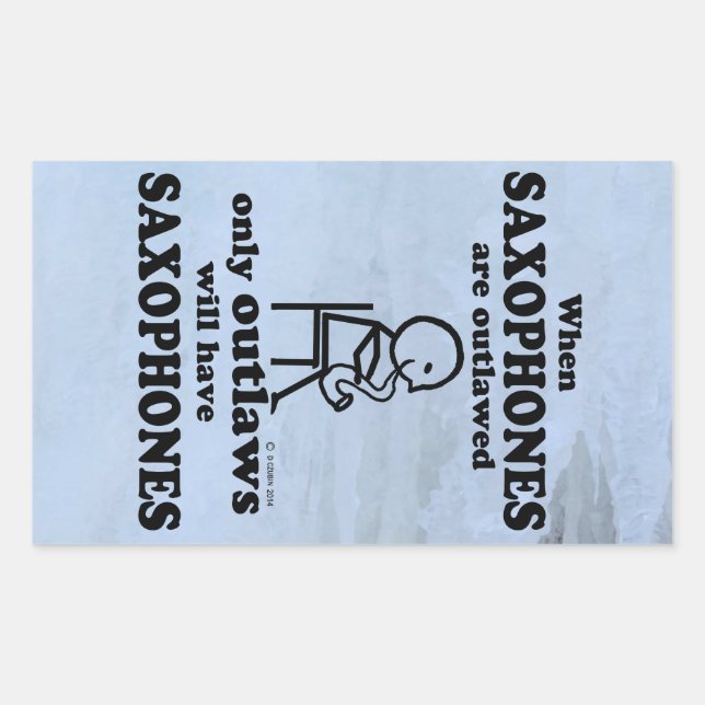 Saxophones Interdit Sticker Rectangulaire (Devant)