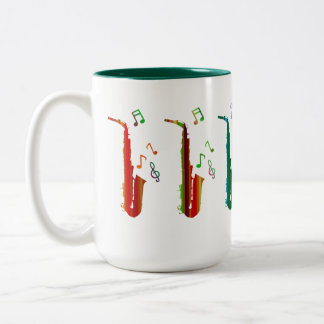 saxophones & "notes musicales" Mug à deux tons, 15