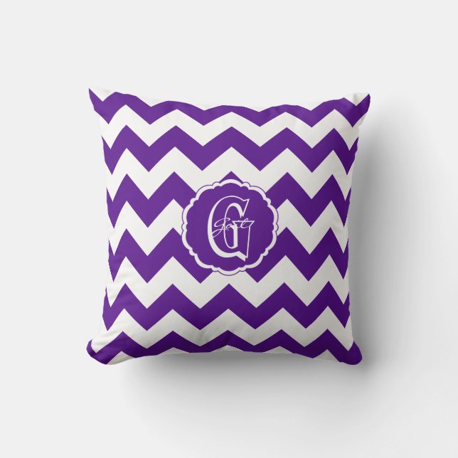 SC Chevron, Lettre G Coussin violet-blanc (Recto)