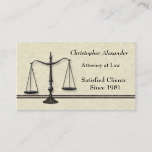 Scales de justice Avocat Carte de visite