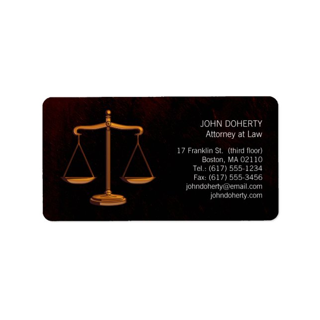 Scales de justice - Étiquette (Devant)