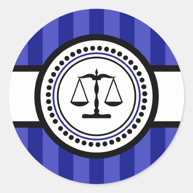 Scales Of Justice Stripes Étiquette (Bleu Marine) (Devant)