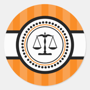 Scales Of Justice Stripes Étiquette (Orange)