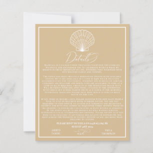 Scallop Shell Seahorses Plage Mariage Invitation