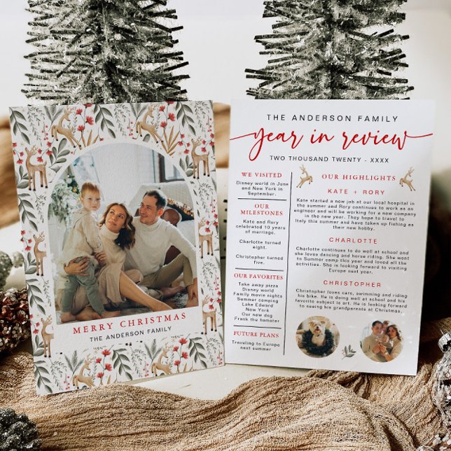 Scandi Année En Revue Carte Famille Photo Collage (Créateur téléchargé)