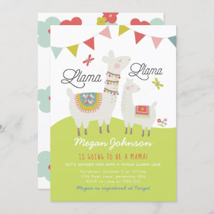 Scandi Boho Llama Baby shower Invitation