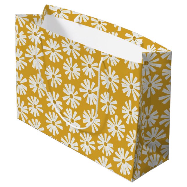 Scandi Daisy Envelopper Grand Sac Cadeau (Dos Angle)