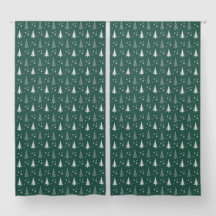 Scandi Forest Green & White Christmas Tree Pattern