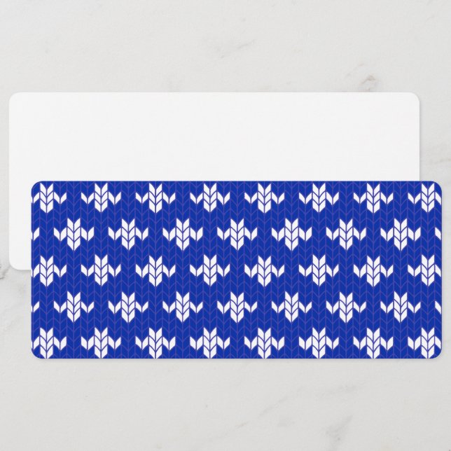 SCANDIA BLUE KNIT 4x9.25 Carte plate / Horizontal (Devant / Derrière)