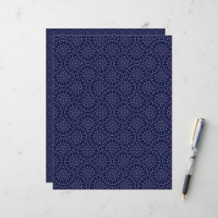 Scandinave Ditsy Winter Navy & Gold Art Deco
