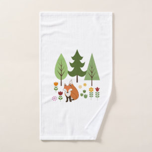 Scandinavian Style Fox Flowers Trees Illustration