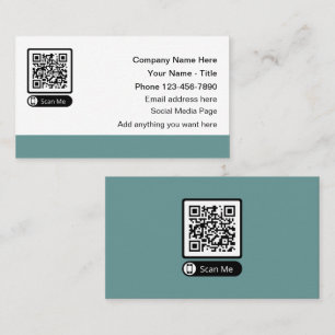 Scannable QR Code Cartes de visite promotionnels