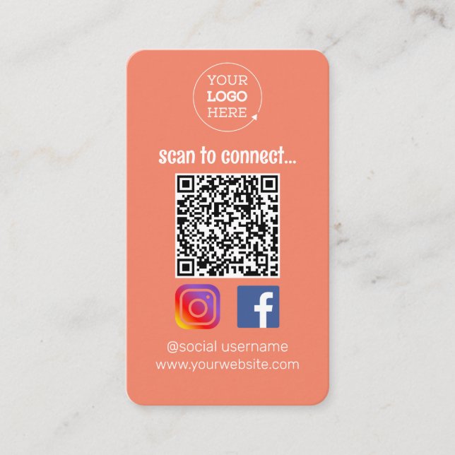 Scanner pour connecter la carte de visite (Devant)