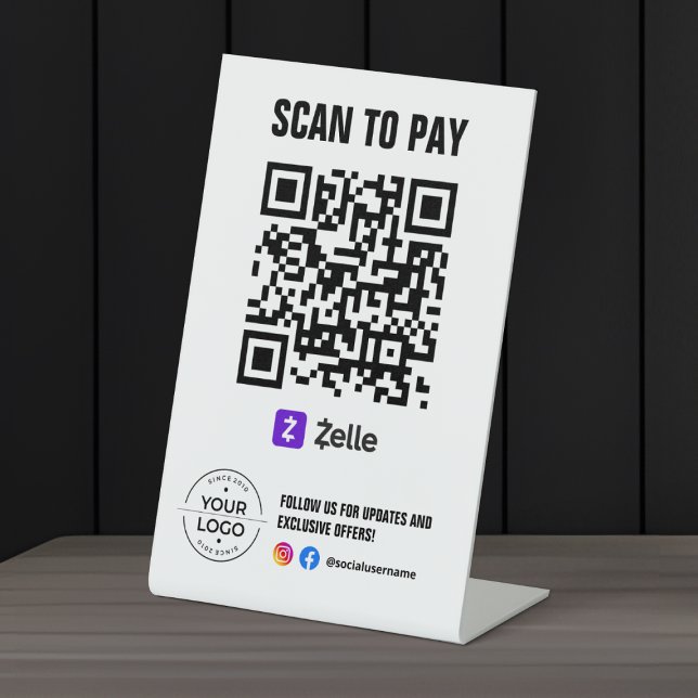 Scannez pour payer le code QR du panneau Zelle (Créateur téléchargé)