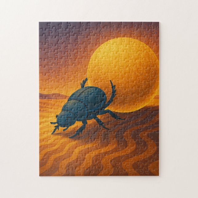 Scarab Beetle Puzzle Divine Sacré Or (Vertical)