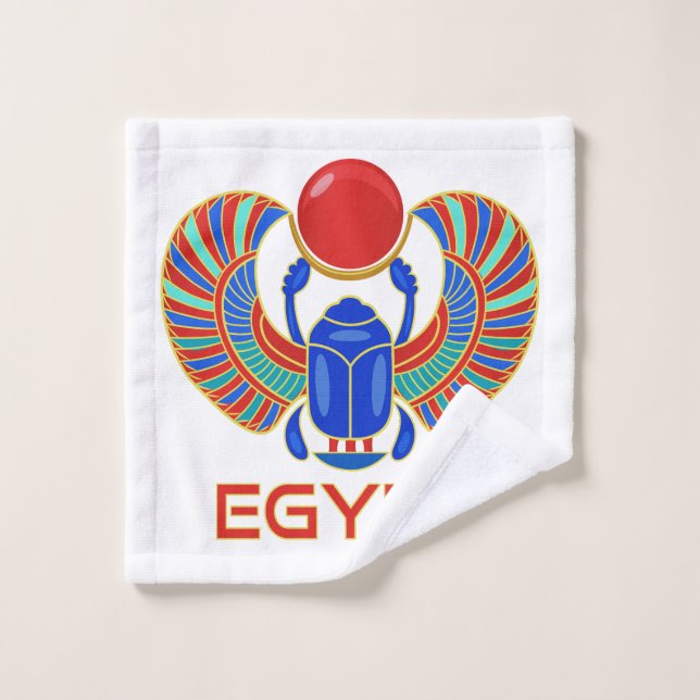 Scarab Égyptien Avec Le Mot Egypte (Gant de toilette)