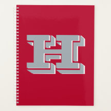 Scarlet and Gray School Pride Color Style Monogram