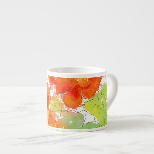 Scarlet Nasturtiums Espresso Mug (Devant droit)