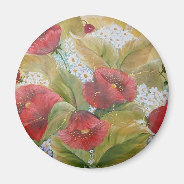 SCARLET POPIES FINEART MAGNET (Devant)