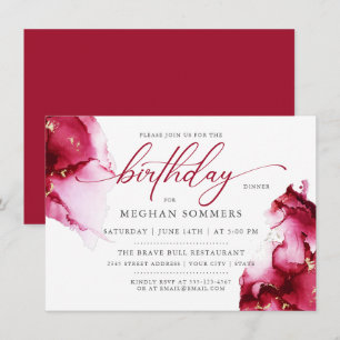 Scarlet Ruby Red Gem Geode Invitation