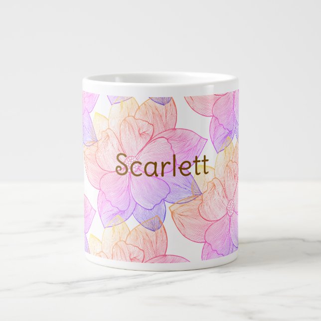 Scarlett Personalised Floral Name Latte Mug (Devant)