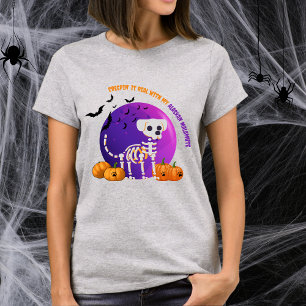 Scary Alaskan Malamute Halloween Skeleton T-shirt