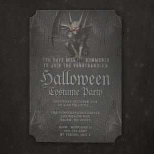 Scary Halloween Demonic Gargoyle Party Invitation