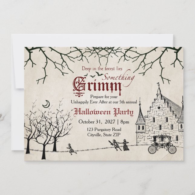 Scary Tales Dark Fairy Tales Halloween Invitation (Devant)