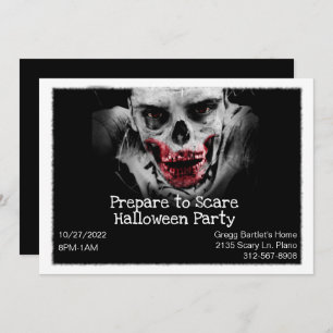 Scary Zombie Halloween Invitation