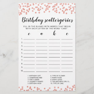 Scattergories Anniversaire jeu modifiable