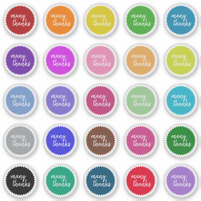 Sceau coloré Comme "merci beaucoup" Stickers (Devant)