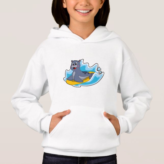 Sceau comme surfeur avec Surfboard (Devant)