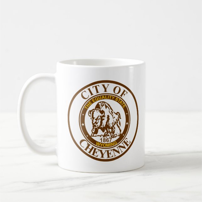 Sceau de Cheyenne, Mug de café du Wyoming (Gauche)