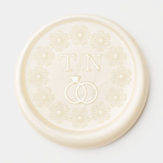 Sceau De Cire Autocollant Élégant floral Customisé Mariage phoque Monogramme