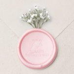 Sceau De Cire Autocollant Étoile bat mitzvah Juive fille Simple rose<br><div class="desc">Un simple sceau de cire enveloppe pour une invitation bat mitzvah,  avec une étoile de David au-dessus du nom. La couleur par défaut est rose,  le nom par défaut est Sarah.</div>