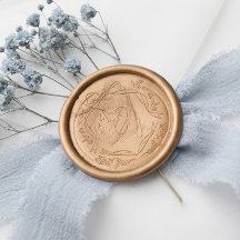 Mariage Monogramme Crête Florale à Ruban Chic Vint