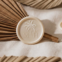 Mariage Monogramme de palmier tropical minimal