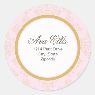 Sceau de Étiquette de adresse/marchandise rose per