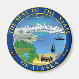 Sceau de l'Alaska State USA Magnet
