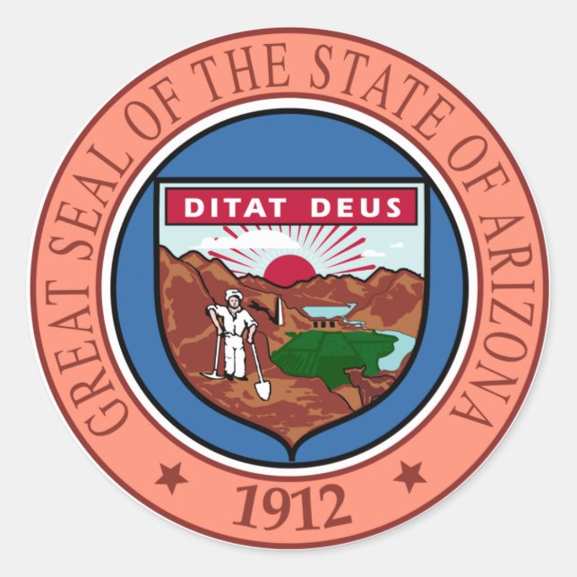 Sceau de l'Arizona State USA Round Sticker (Devant)