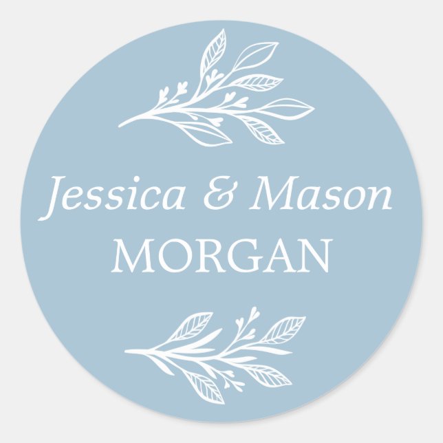 Sceau d'enveloppe bleu rustique Dusty - Stickers F (Devant)