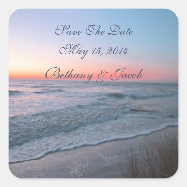 Sceau d'enveloppe / Stickers vue avant plage (Devant)